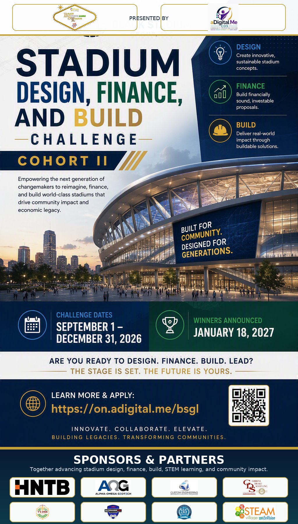Stadium Design, Finance, and Build Challenge - Sept. 1 - Dec. 31, 2026